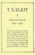Selected Essays 1917-1932 cover