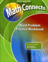Math Connects, Concepts, Skills, and Problems Solving, Course 3, Word Problem Practice Workbook cover