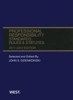 PROFESSIONAL RESPONSIBILITY...11-12 ED. cover