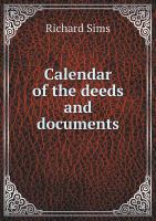 Calendar of the Deeds and Documents cover