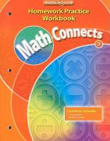 Math Connects, Grade 3, Homework Practice Workbook  (volumeworkbook) cover