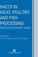 Haccp in Meat, Poultry and Fish Processing cover