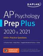 AP Psychology Prep Plus 2020 And 2021 : 6 Practice Tests + Study Plans + Targeted Review and Practice + Online cover