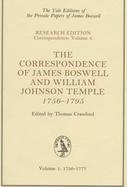 The Correspondence of James Boswell and William Johnson Temple, 1756-1795 1756-1777 (volume1) cover