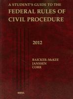 STUDENTS GDE.TO FED.RULES OF CIV.PROC. cover