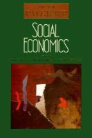 Social Economics: The New Palgrave cover