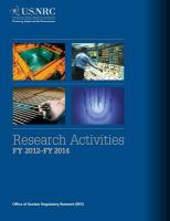 Research Activities: FY 2012-FY 2014 cover