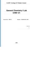 CHM 121: General Chemistry I Lab CHM 121 Coursepack cover