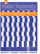 Student Solutions Manual Analytic Trigonometry with Applications, Tenth Edition cover