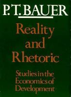 Reality and Rhetoric: Studies in the Economics cover