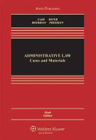 Administrative Law : Cases and Materials cover