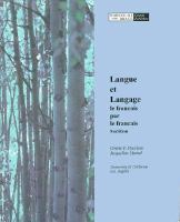 Langue Et Language: Le Francais Par Le Francais cover