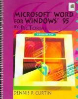 Microsoft Word for Windows 95 by Pictorial: Version 7.0 cover