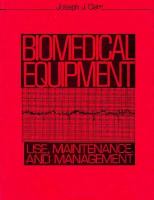 Biomedical Equipment Use, Maintenance, and Management cover