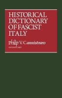 Historical Dictionary of Fascist Italy cover