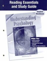 Understanding Psychology,, Reading Essentials and Study Guide, Student Edition cover
