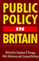 Public Policy in Britain cover