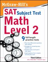 Mcgraw-Hill's Sat Subject Test Math Level 2 3rd Edition cover