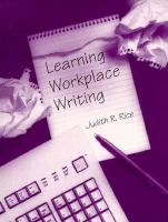 Learning Workplace Writing cover