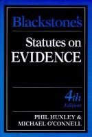 Blackstone's Statutes on Evidence cover