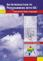 An Introduction to Programming with IDL- Interactive Data Language cover