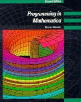 Programming in Mathematica cover