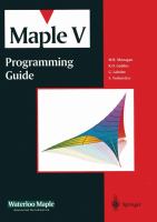 Maple V Programming Guide cover