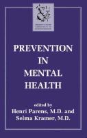 Prevention in Mental Health cover