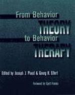 From Behavior Theory to Behavior Therapy cover