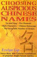 Choosing Auspicious Chinese Names cover