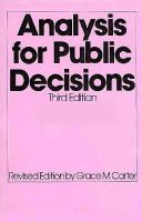 Analysis for Public Decisions cover