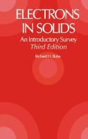 Electrons in Solids- An Introductory Survey cover