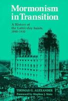 Mormonism in Transition A History of the Latter-Day Saints, 1890-1930 cover