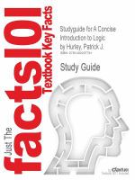 Studyguide for a Concise Introduction to Logic by Hurley, Patrick J. , Isbn 9780840034175 cover