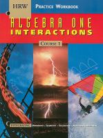 Algebra One Interactions Practice Workbook: Course 1 cover