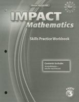 IMPACT Mathematics, Course 3, Skills Practice Workbook cover