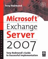 Microsoft Exchange Server 2007: Tony Redmond's Guide to Successful Implementation: Tony Redmond's Guide to Successful Implementation cover