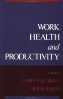 Work, Health, and Productivity cover