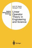 Linear Operator Theory in Engineering & Science cover