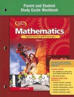 Mathematics: Applications and Concepts, Course 1, Parent and Student Study Guide Workbook cover