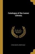 Catalogue of the Leeser Library; cover