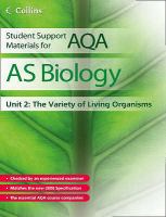 AQA Biology: The Variety of Living Organisms Unit 2 (Collins Student Support Materials) cover