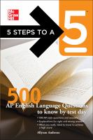 5 Steps to a 5 500 AP English Language Questions to Know by Test Day cover