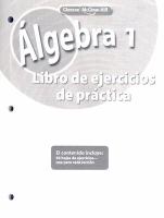 Algebra 1, Spanish Practice cover
