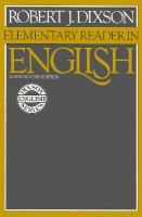 Elementary Reader in English cover