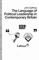 The Language of Political Leadership in Contemporary Britain cover