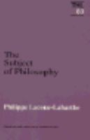 The Subject of Philosophy cover