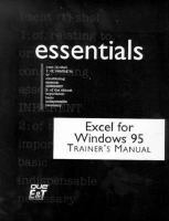 Excel Windows 95 Essentials Teachers Edition Instructors Manual cover