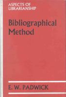 Bibliographical Method cover