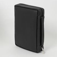 Bible Cover: Large Black Genuine Leather cover